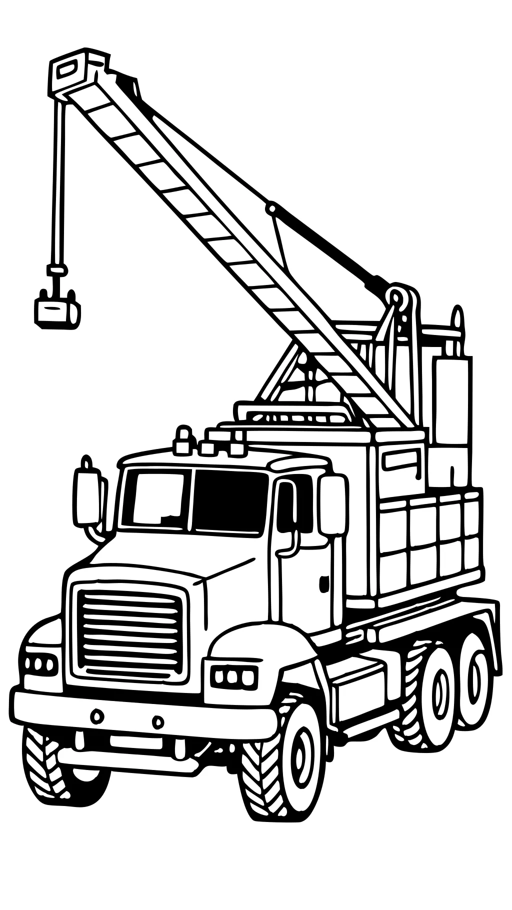 coloriage de camion de grue